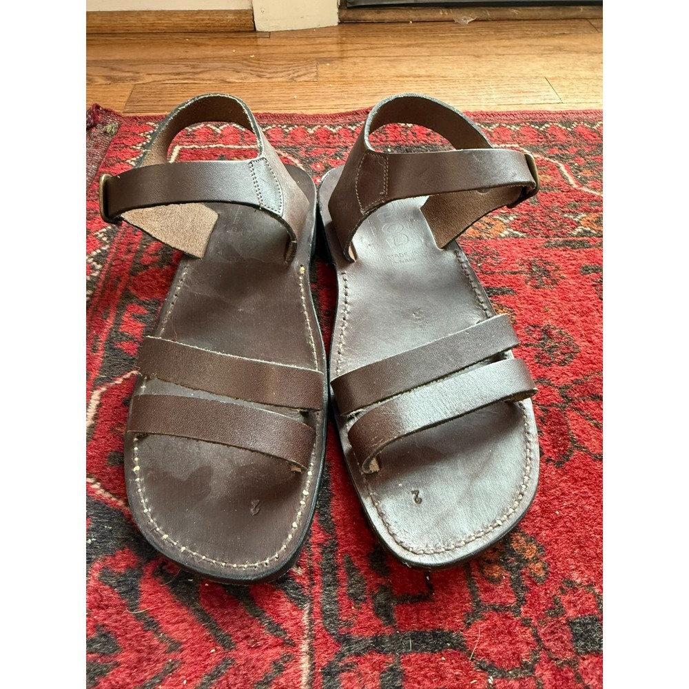 Vintage Nimrod Biblical Sandals Leather Israeli Tanakhim Ankle Strap Brown EU 42